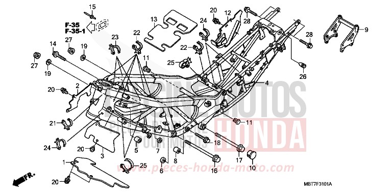 FRAME BODY (XL1000VA) for Varadero ABS CHEVALIER SILVER METALLIC (NHA83) from 2007